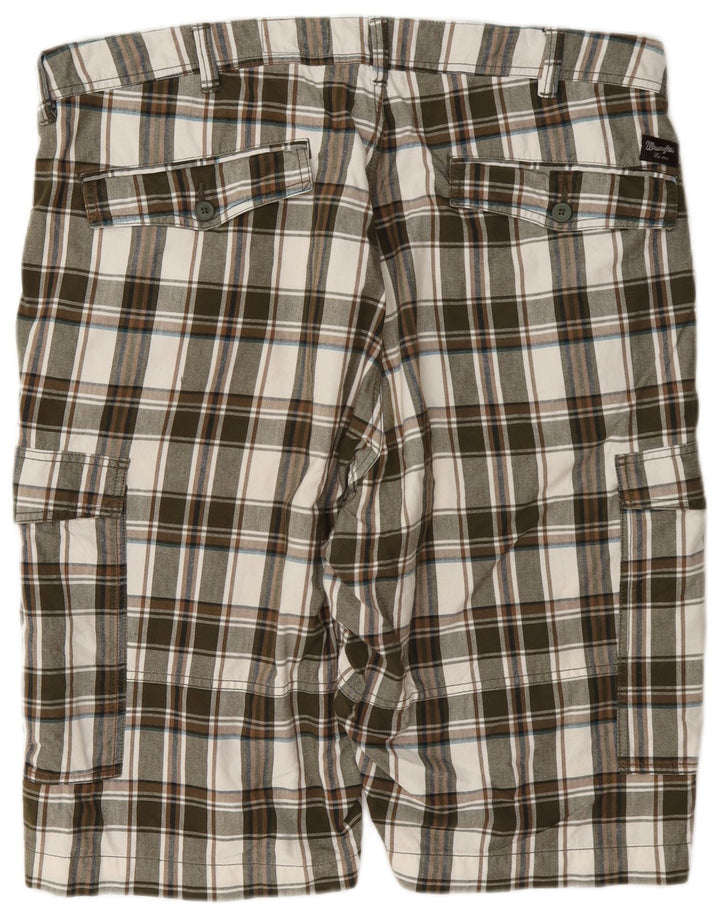 Pantaloni scurți cargo Wrangler pentru bărbați W42 2XL, bumbac cu carouri multicolore