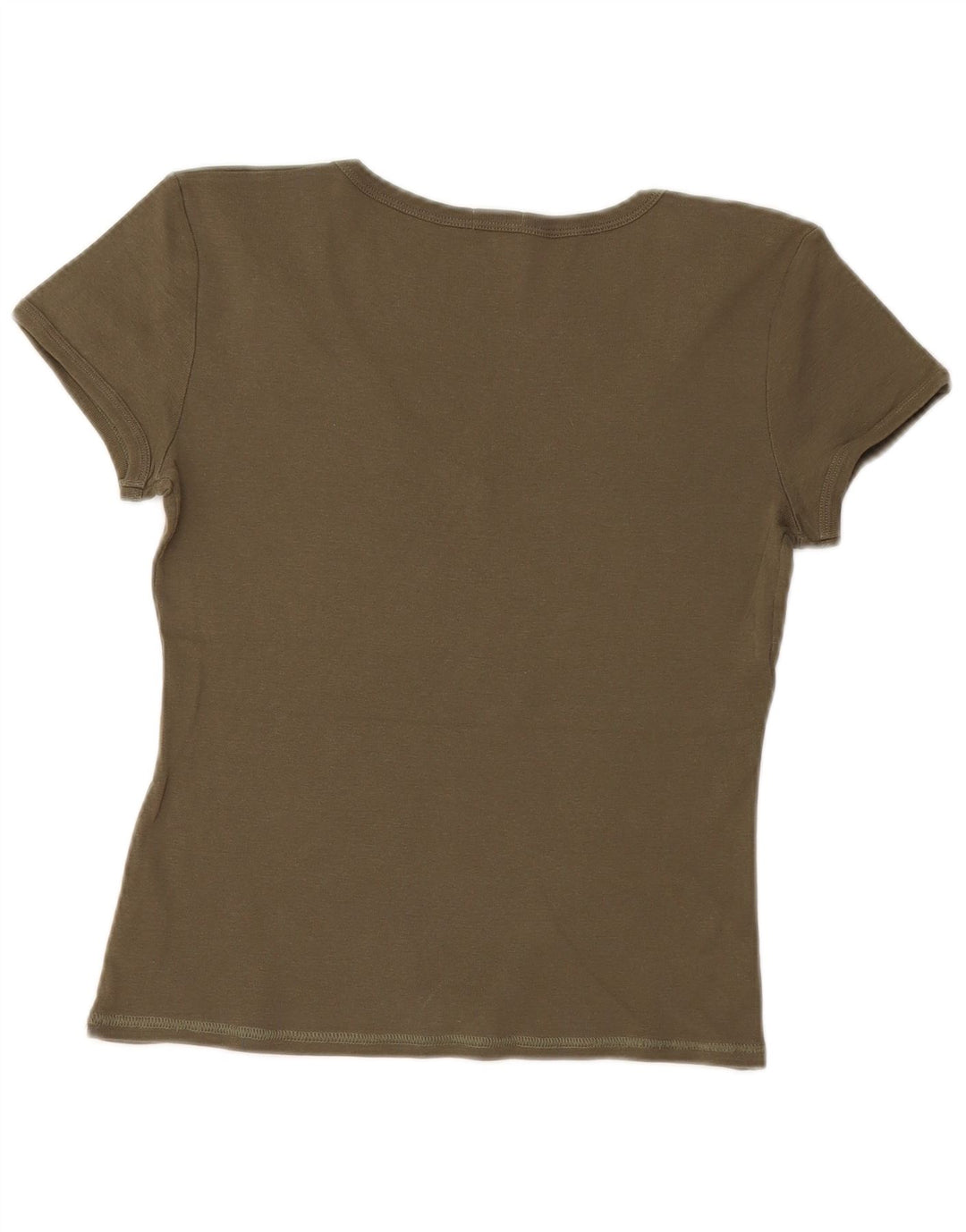 Playlife Tricou Crop Top pentru femei UK 12 Medium Khaki Bumbac