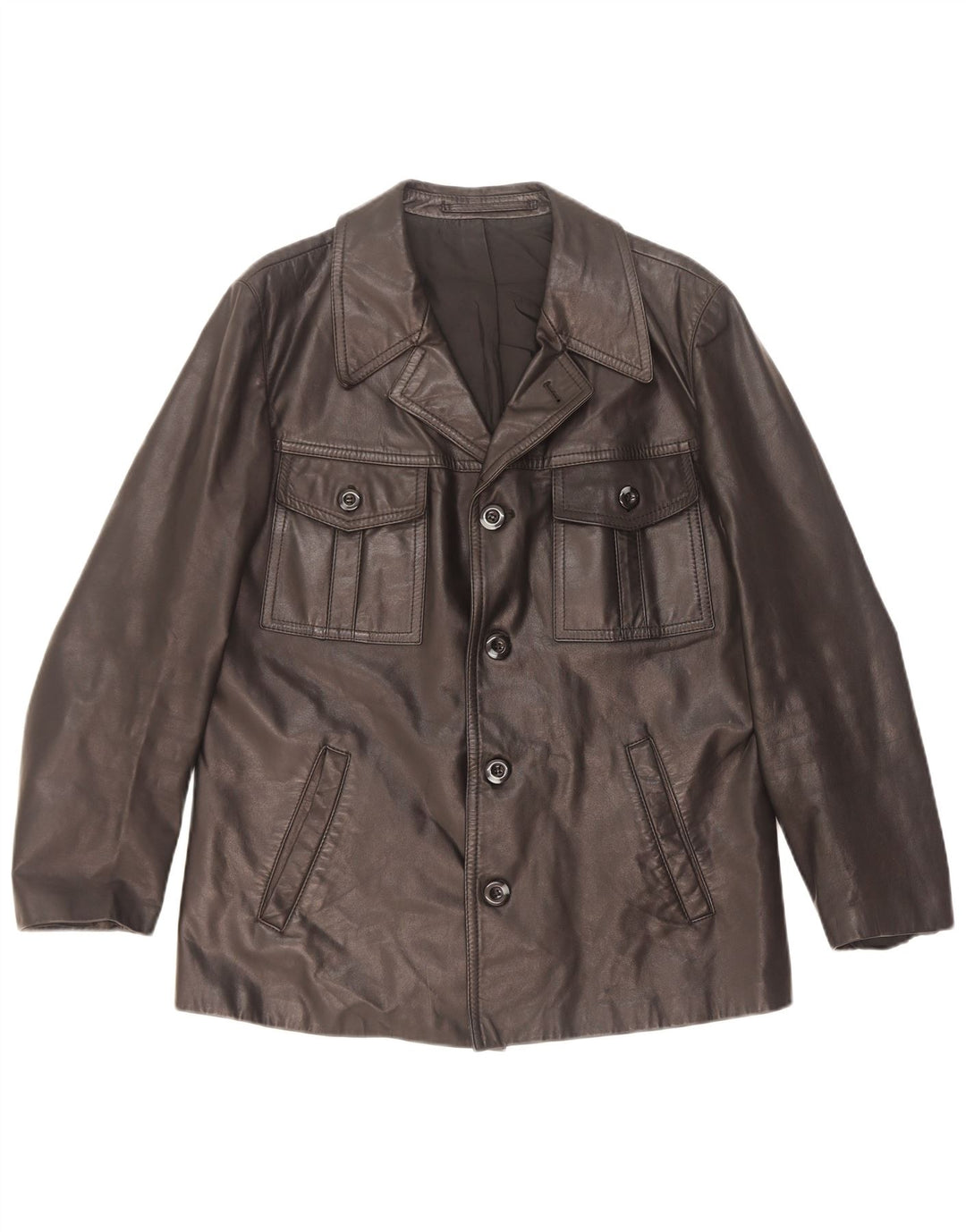 Jachetă de piele vintage pentru bărbați UK 36 Small Black