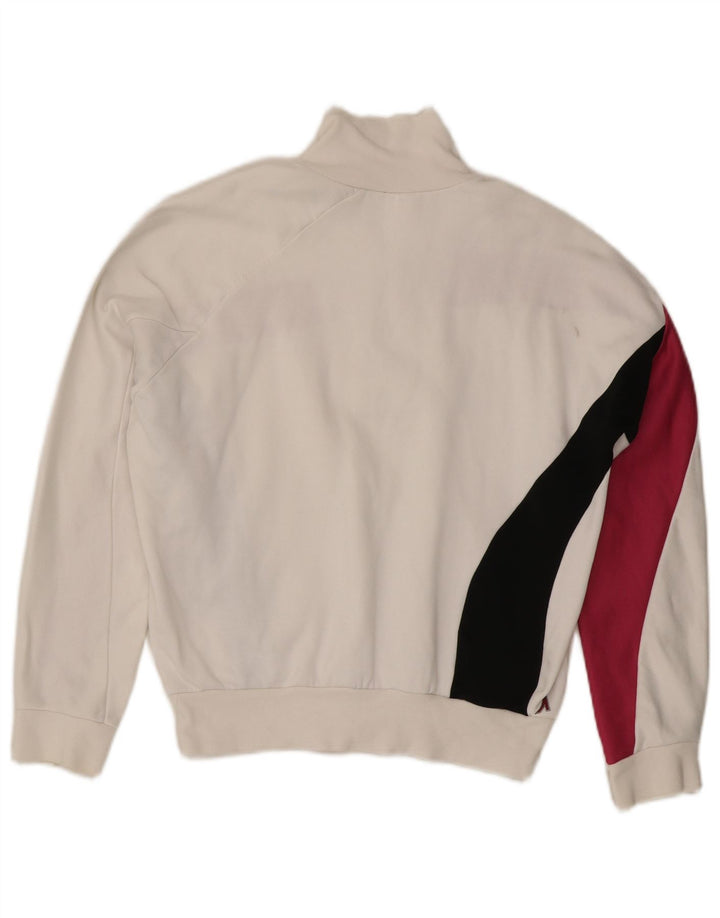 Pulover pentru damă LEVI'S, cu fermoar, cu gât, UK 14 Medium, alb, bloc de culoare