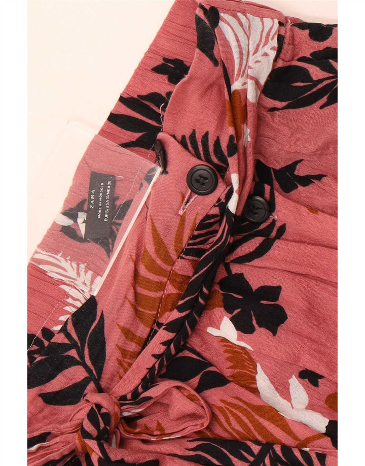 Fusta evazată pentru femei Zara Mic W26 Roz Floral