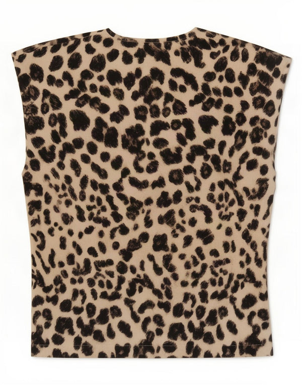 Bluză pentru femei Zara UK 18 XL Bej Poliester cu imprimeu animal