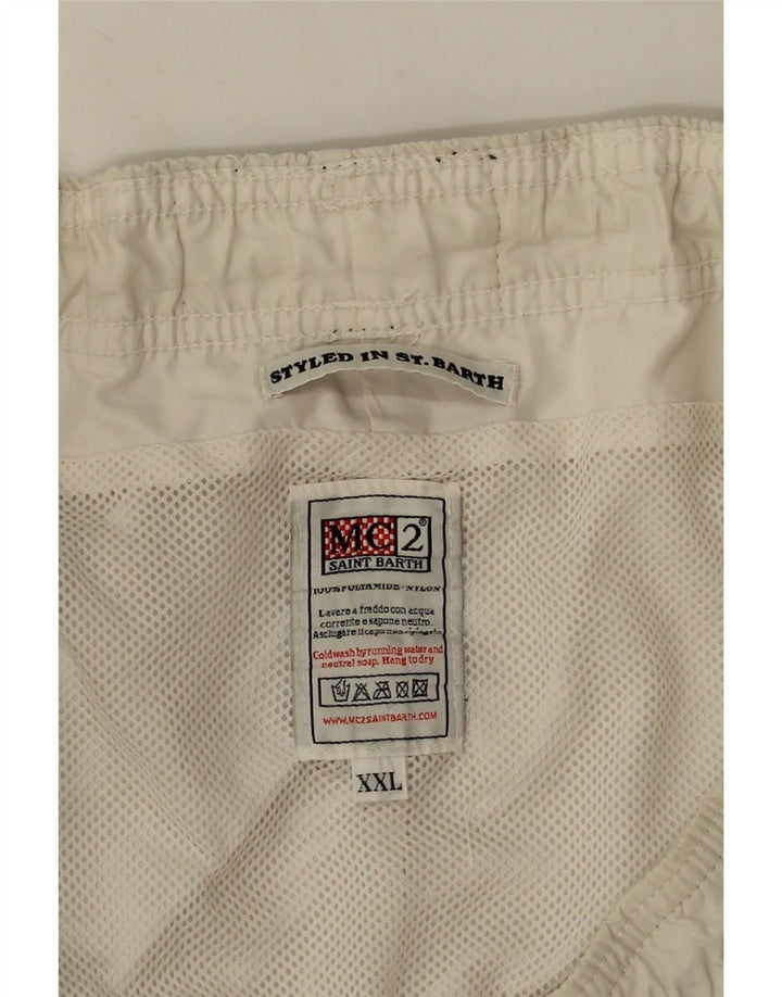 Pantaloni scurți de înot grafic Saint Barth pentru bărbați 2XL, alb, poliamidă