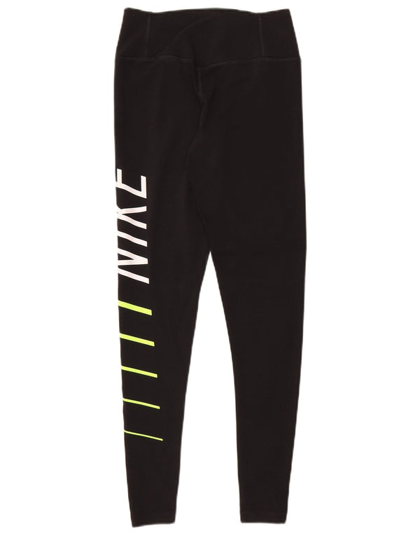 Leggings Nike Dri Fit Graphic pentru femei UK 4 XS, bumbac negru
