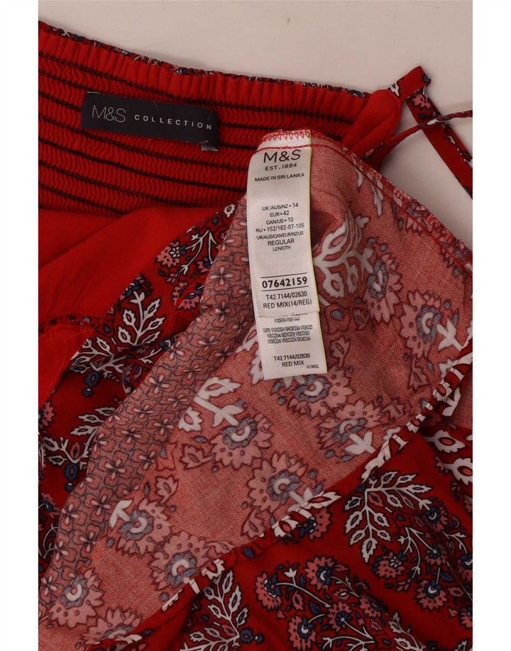 Rochie de soare pentru femei Marks & Spencer UK 14 Medium Red Floral Viscose