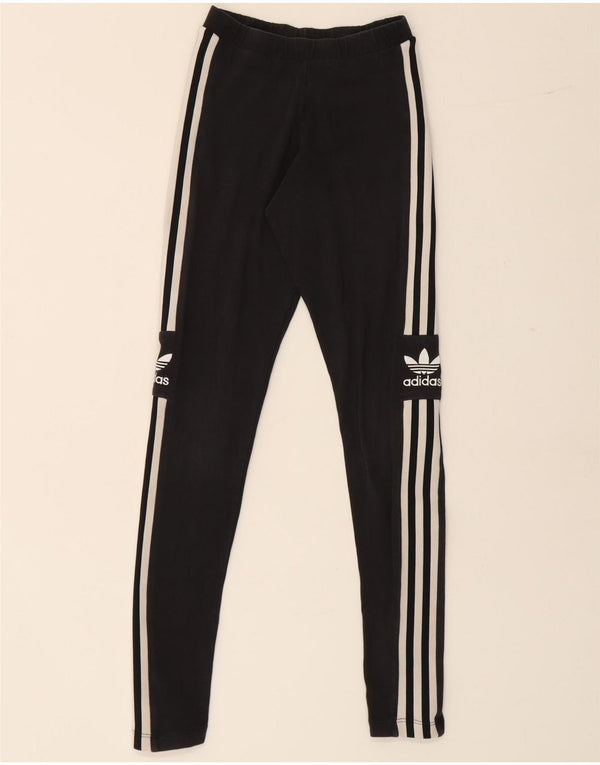 Leggings grafic Adidas pentru femei UK 4 XS bumbac negru