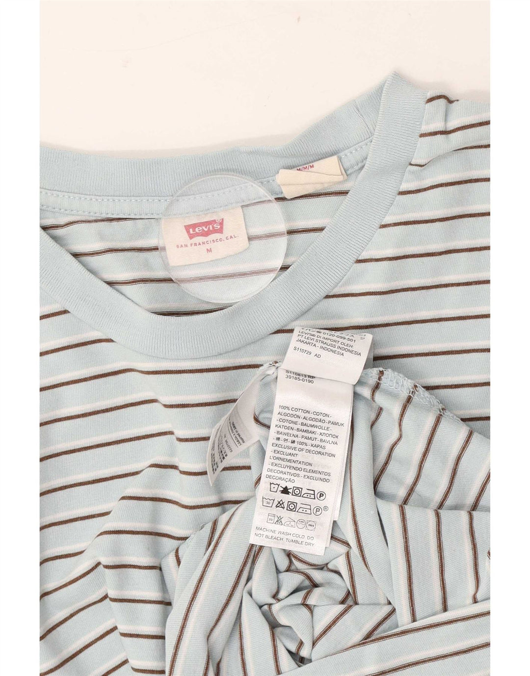 Tricou pentru femei Levi's Top UK 14 Medium Blue Striped Bumbac
