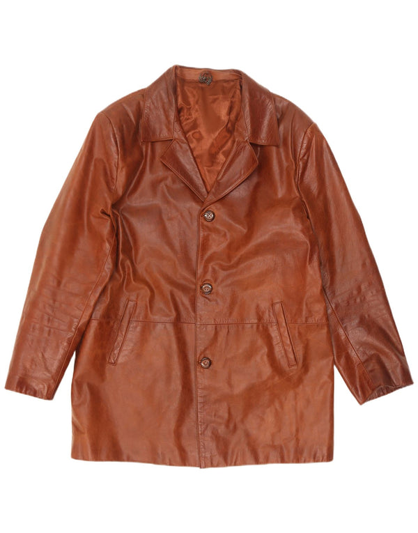 Jachetă de piele vintage pentru bărbați UK 44 2XL maro