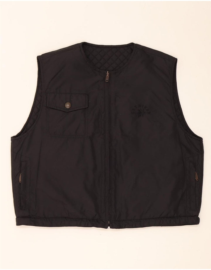 Gilet Vintage pentru femei, supradimensionat, reversibil matlasat UK 12, mediu negru, nailon