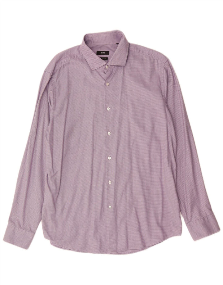 Cămașă pentru bărbați Hugo Boss Regular Fit Mărimea 44 XL Bumbac violet