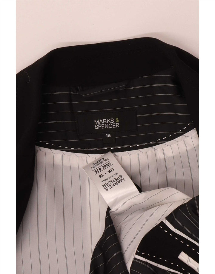 Jachetă pentru femei Marks & Spencer cu 1 nasture, UK 16, mare, negru, poliester