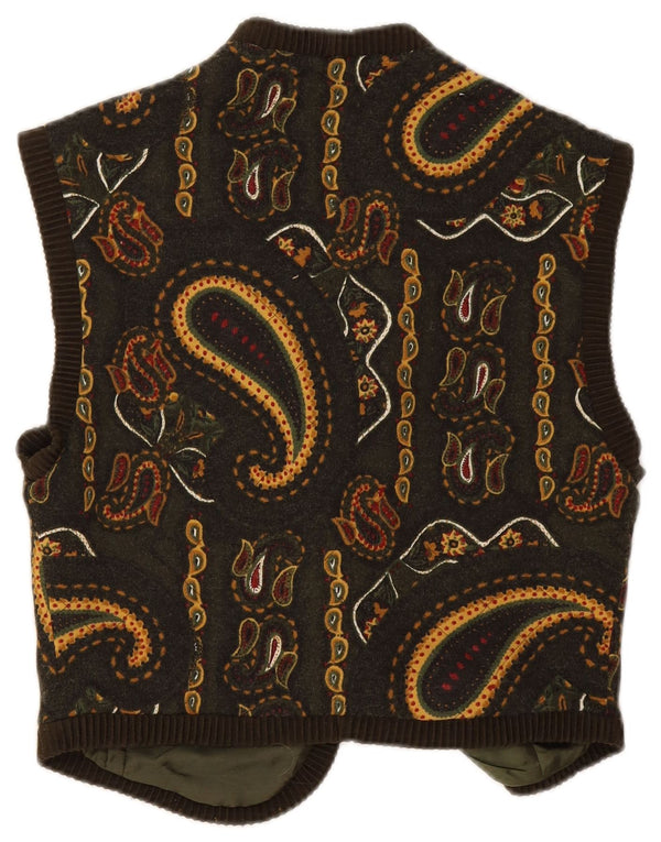 Vestă de damă Vintage Crop IT 44 Medium Green Paisley Wool