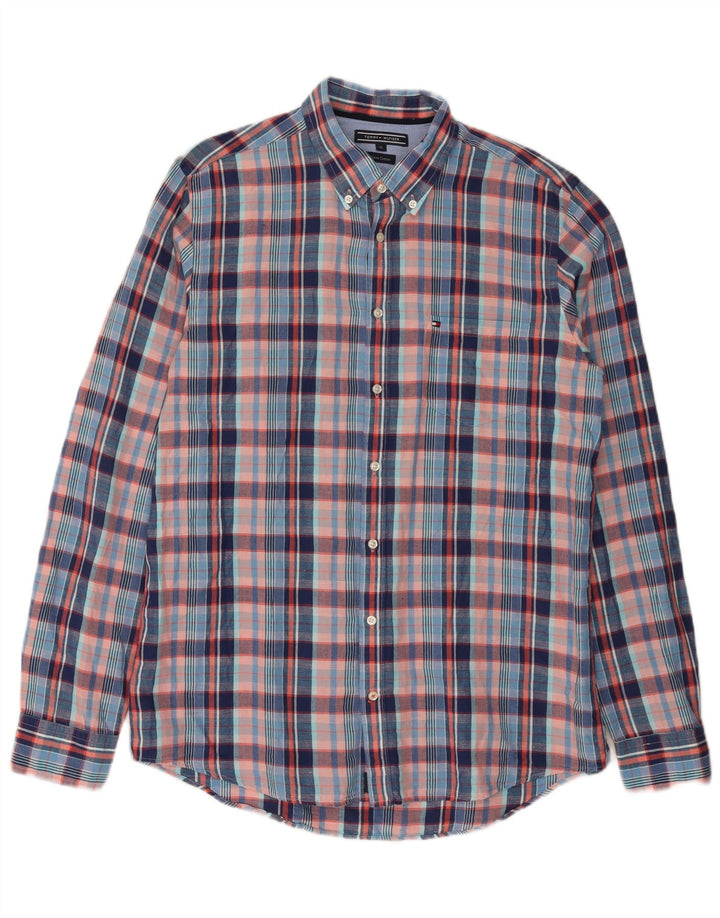 Cămașă pentru bărbați Tommy Hilfiger, XL, albastru, in carouri