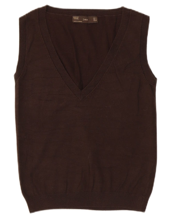 Vesta pentru femei Zara UK 12 Bumbac maro mediu