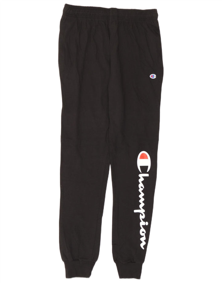 Pantaloni de trening grafic pentru bărbați Champion Pantaloni de jogging Bumbac mediu negru