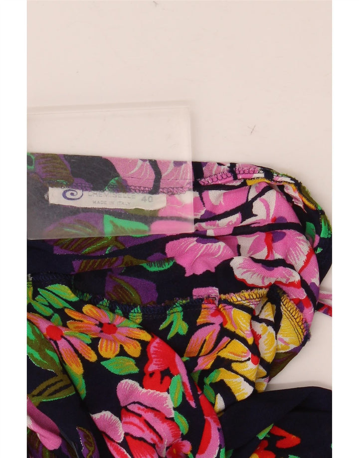 Fusta Maxi pentru femei VINTAGE cu talie înaltă IT 40 Small W24 Bleumarin Floral