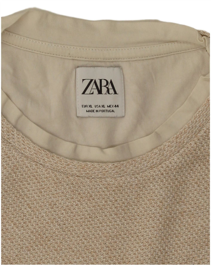 Tricou pentru bărbați Zara Top XL Bej