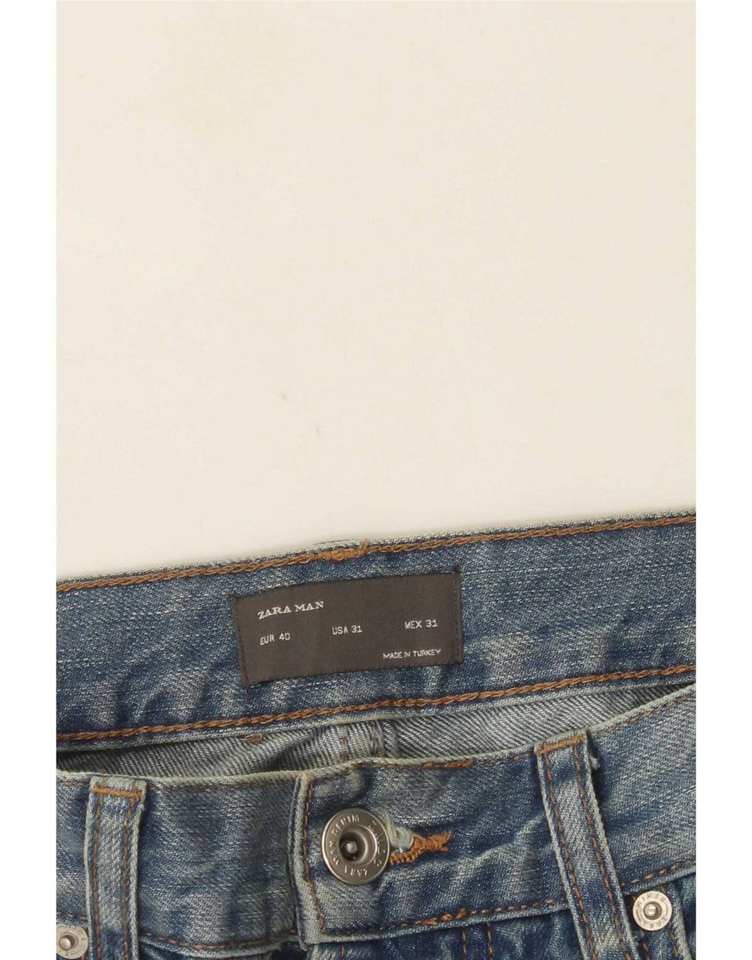 Blugi pentru bărbați slim învechiți Zara EU 40 Medium L31 L28 Albastru