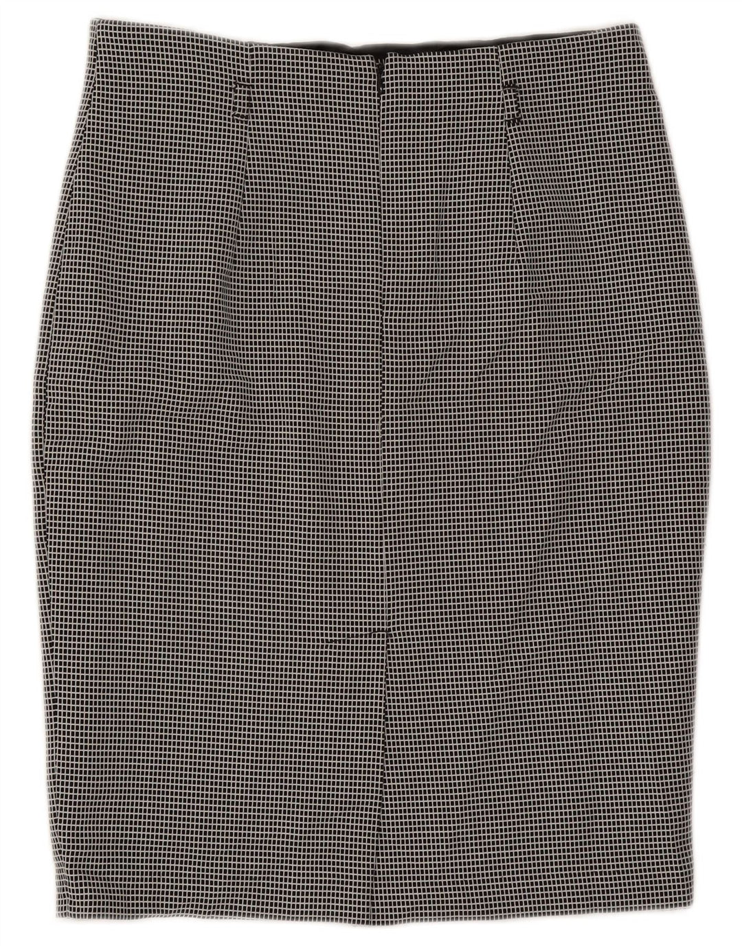Fusta creion pentru femei Marks & Spencer UK 12 Medium W30 Poliester Check Negru