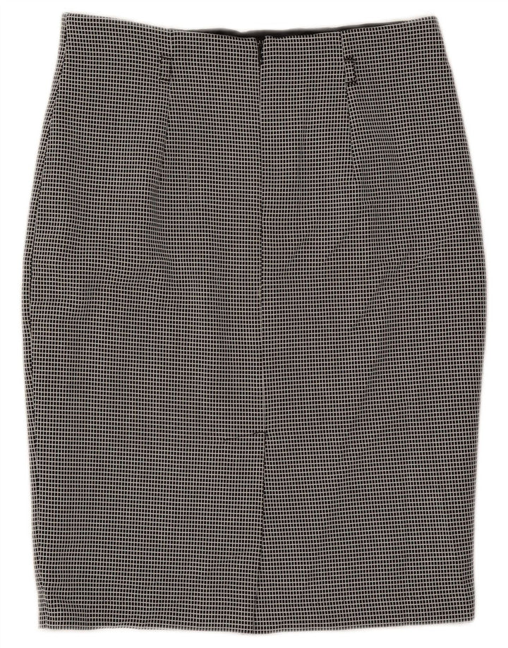 Fusta creion pentru femei Marks & Spencer UK 12 Medium W30 Poliester Check Negru