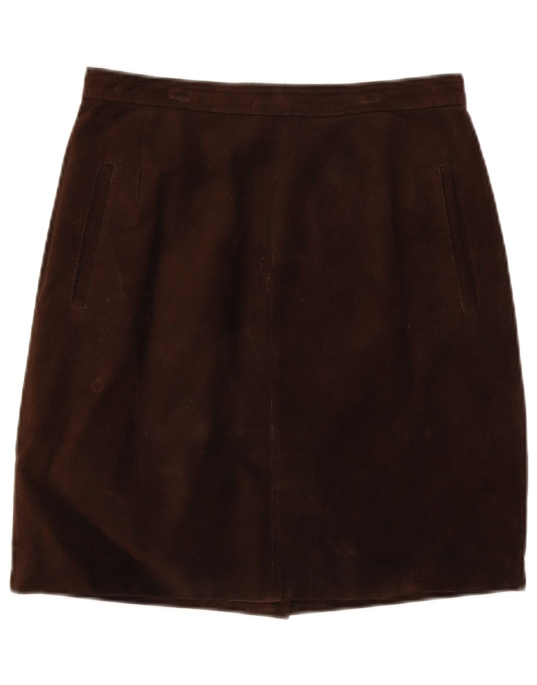 Fusta de damă vintage din piele intoarsa IT 44 Medium W28 piele maro