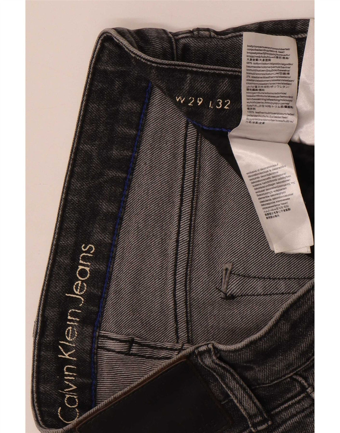 Blugi slim pentru bărbați Calvin Klein W29 L32 bumbac gri