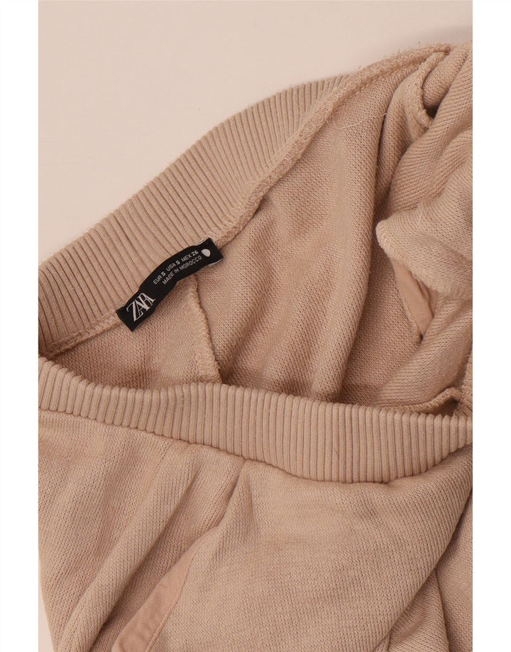 Pantaloni de trening ZARA Femei Joggeri UK 8 Mic Bej