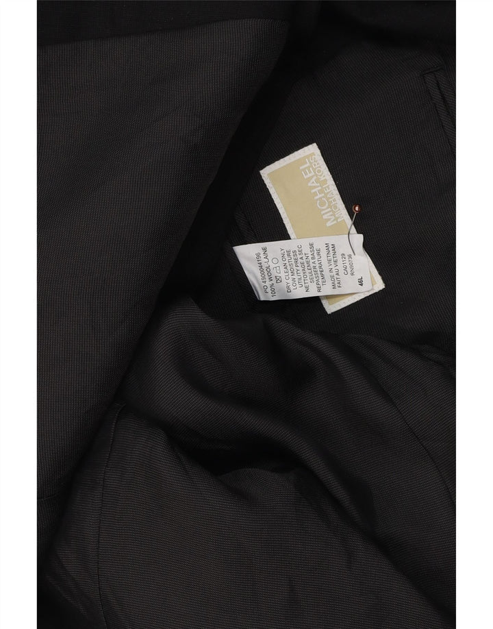 Jachetă pentru bărbați Michael Kors cu 2 nasturi cu paragate, UK 46 3XL Lână neagră