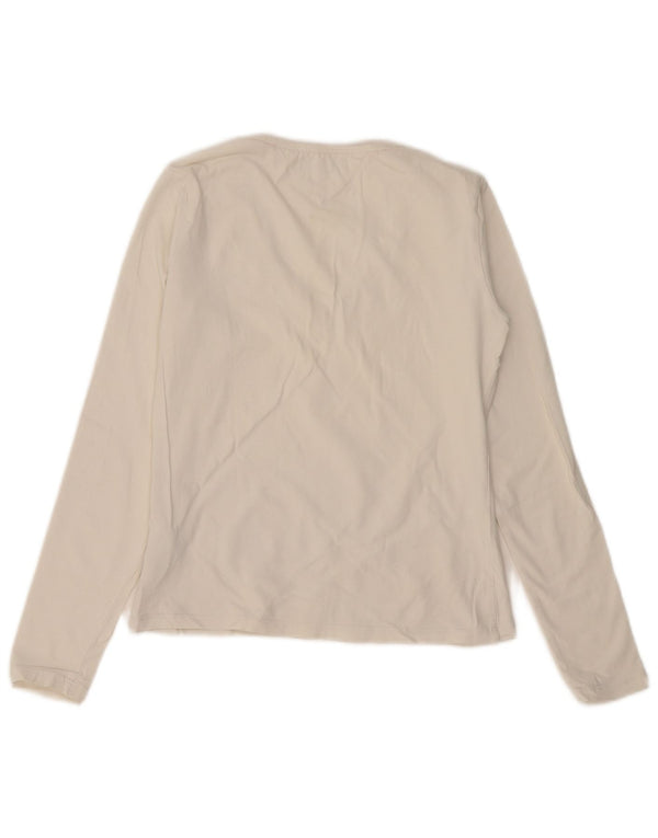 Top pentru femei Tommy Hilfiger cu mânecă lungă UK 12, bumbac alb mediu