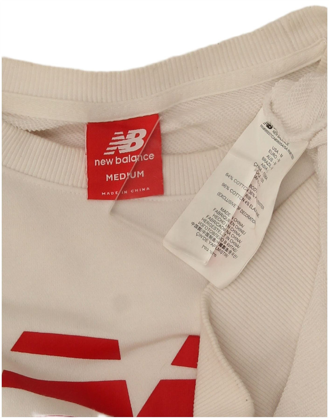 Pulover grafic pentru bărbați New Balance, bumbac alb mediu
