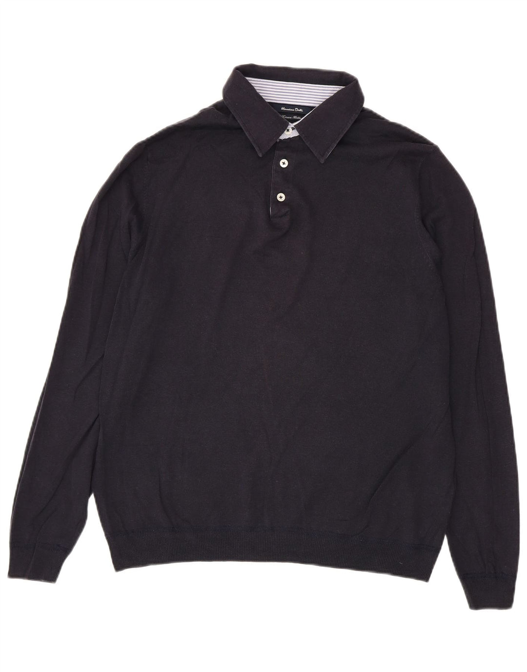 Massimo Dutti Pulover cu gât polo pentru bărbați, mare, in bleumarin