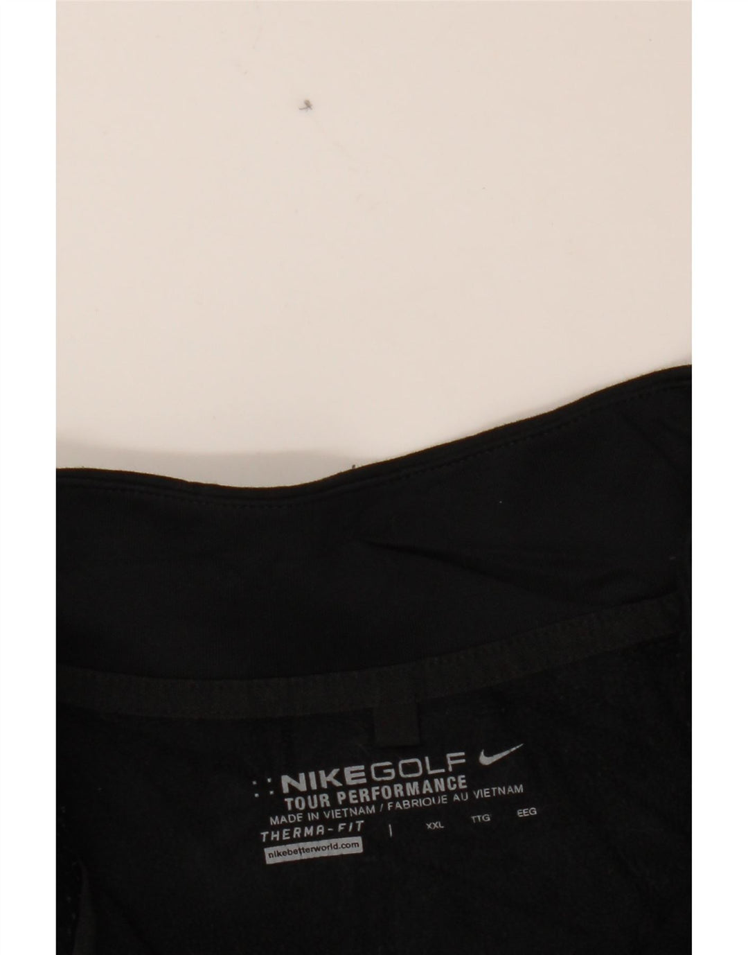 NIKE Mens Therma-Fit Zip Neck Pullover Tracksuit Top 2XL Black Polyester Vintage Nike and Second-Hand Nike from Messina Hembry 