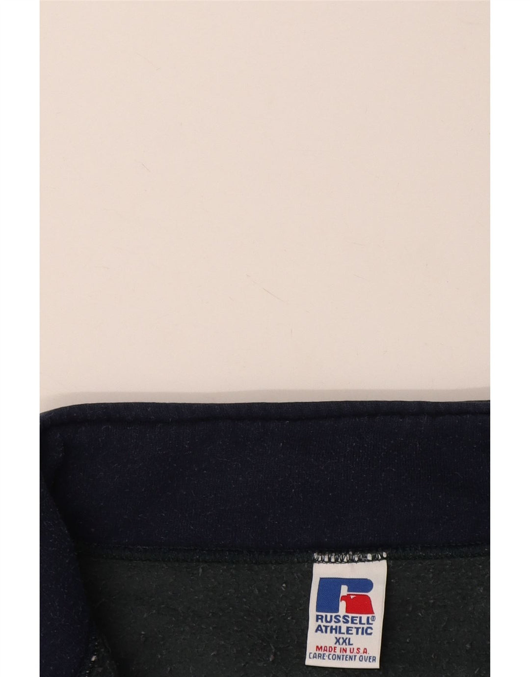 RUSSELL ATHLETIC Pulover pentru bărbați, cu fermoar, cu gât, bumbac albastru 2XL