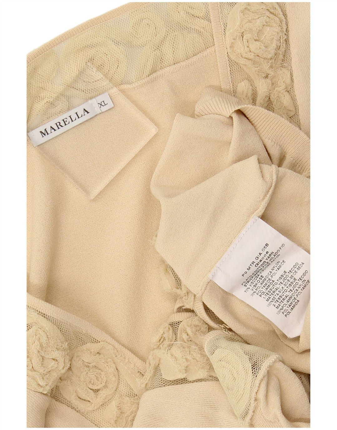 MARELLA Pulover Crop Cardigan pentru Damă UK 18 XL Bej Viscoză