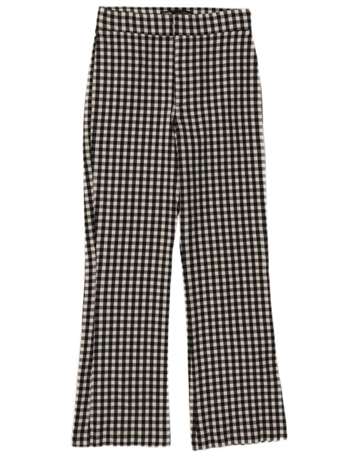 Pantaloni casual pentru femei Bootcut Zara Mici L26 L25 Viscoză neagră