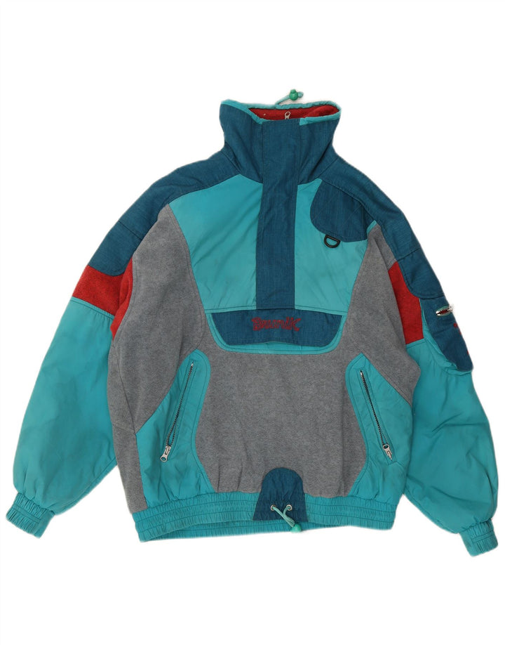 Brunik Anorak Fleece Jacket pentru bărbați UK 40, mare, albastru, poliester color bloc