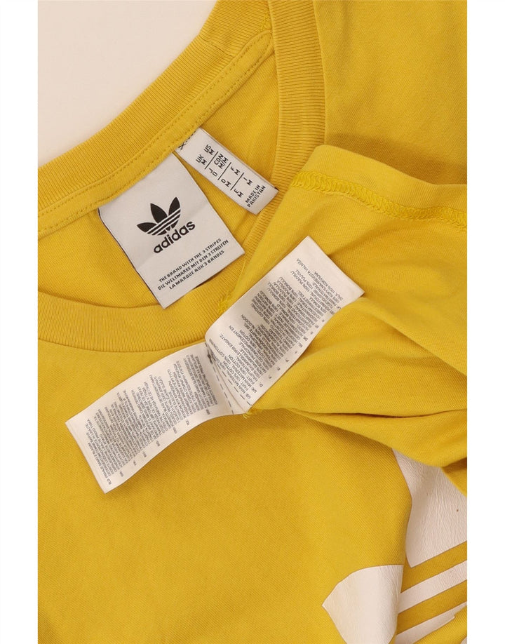Tricou grafic pentru bărbați Adidas Top, bumbac galben mediu