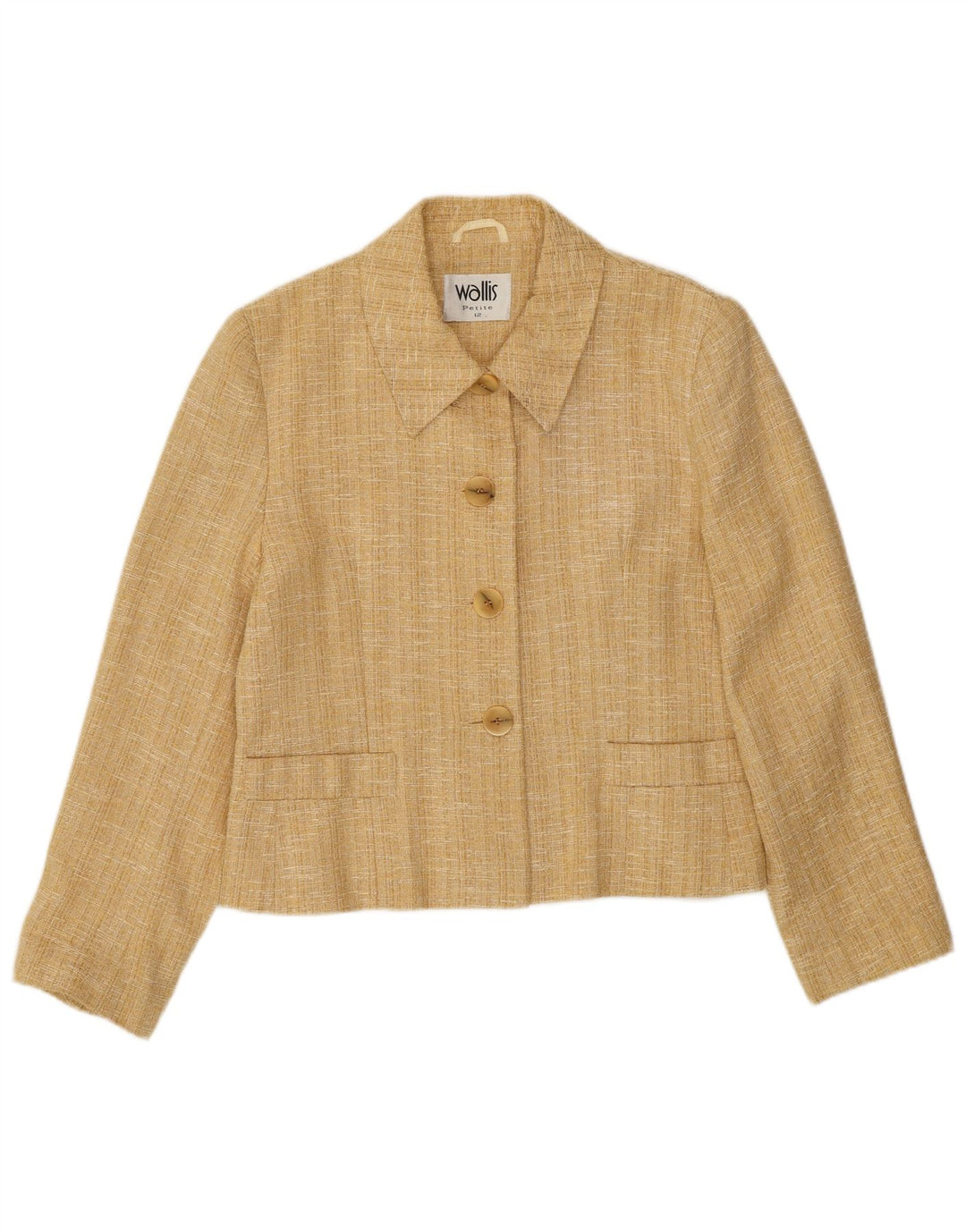 Jachetă pentru femei WALLIS Petite Crop cu 4 nasturi, Bej mediu, UK 12