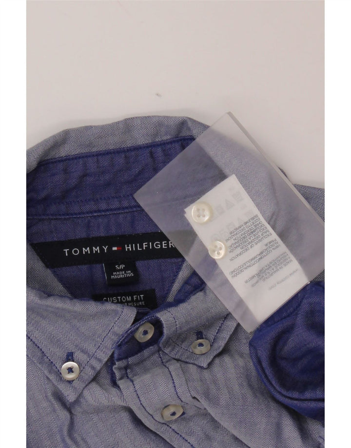 Cămașă personalizată pentru bărbați Tommy Hilfiger, bumbac albastru mic
