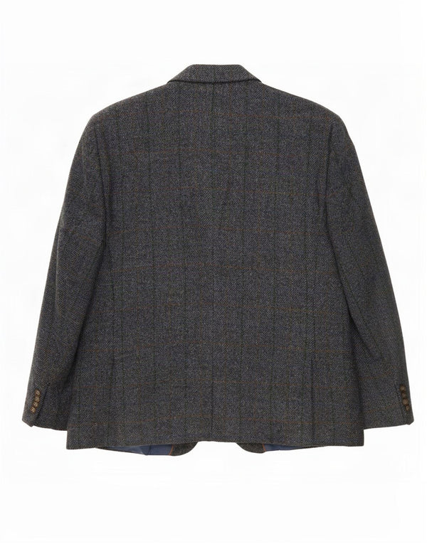 Jachetă pentru bărbați Harris Tweed cu 2 nasturi IT 52 XL Lână cu carouri gri