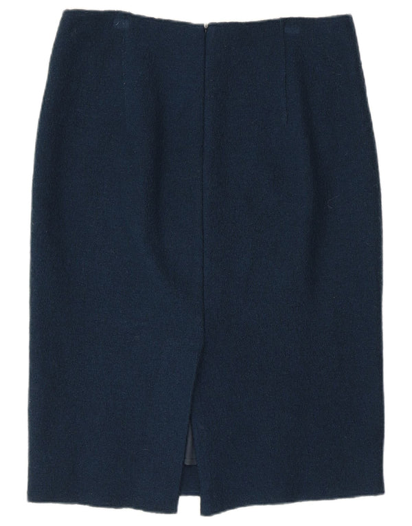 Jigsaw Womens Pencil Skirt UK 12 Medium W32 Navy Blue Wool