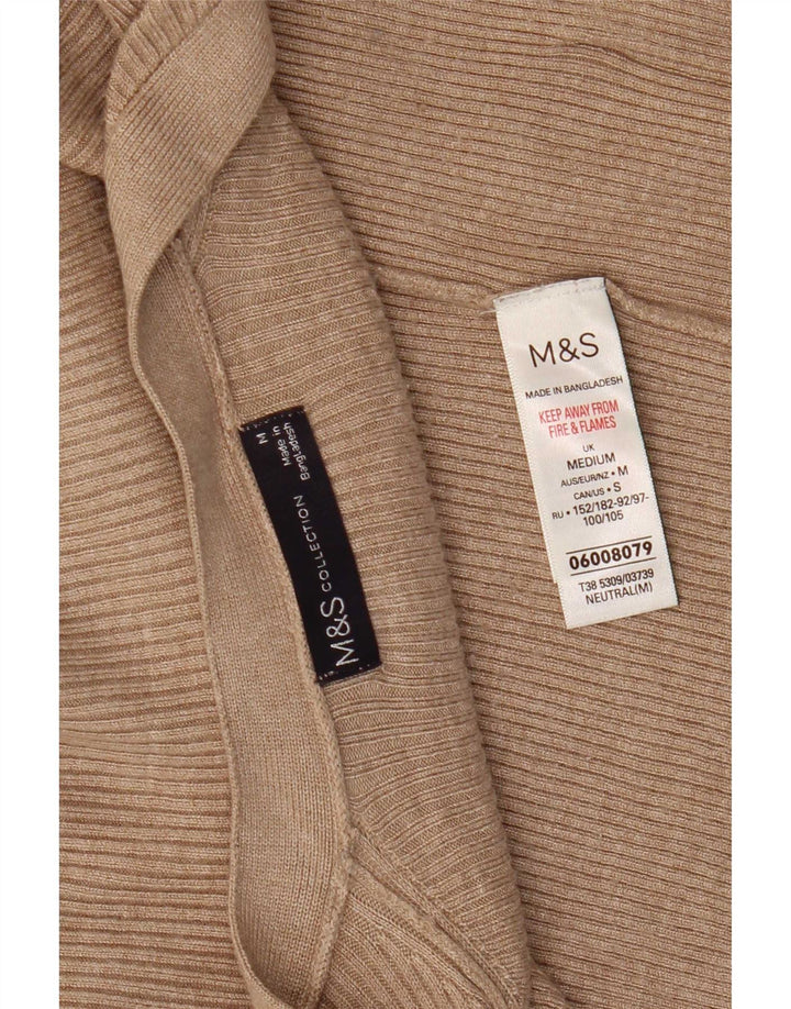 Pulover cardigan deschis pentru femei Marks & Spencer UK 14 Medium Beige Viscose