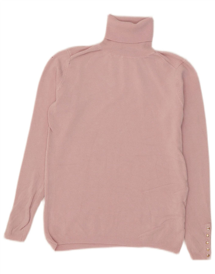 Pulover cu gât rulat Zara pentru femei UK 10 mic, roz, viscoză