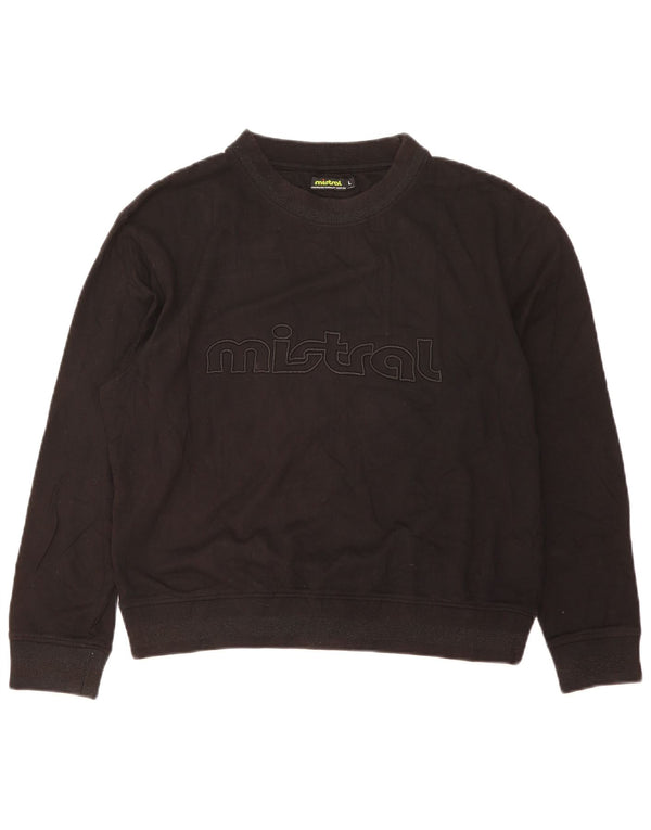 Mistral Mens Graphic Sweatshirt Jumper Large Black Cotton
