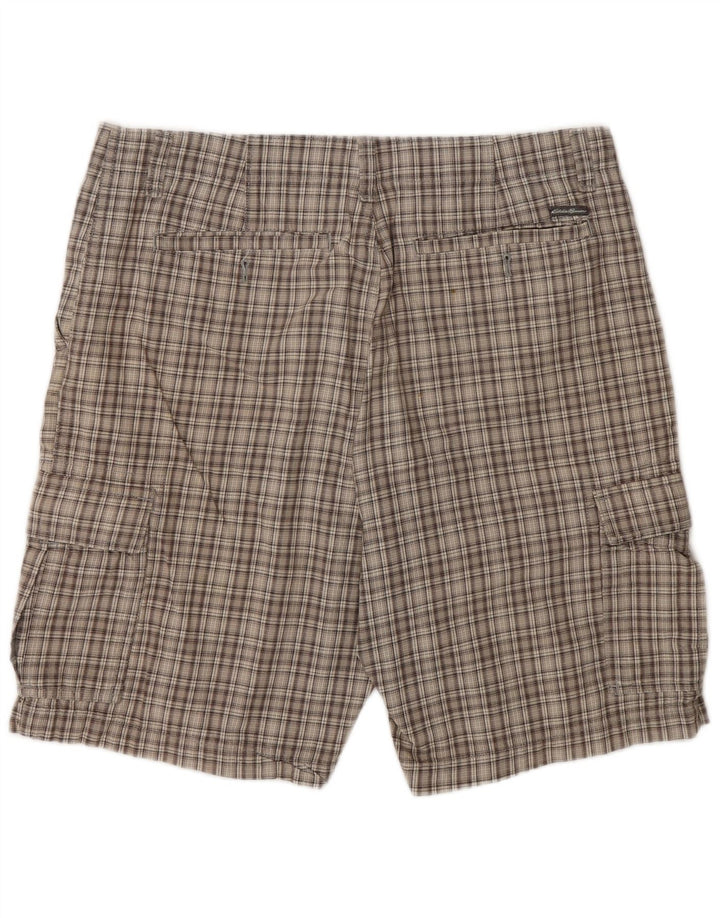 Eddie Bauer Mens Cargo Shorts Large W35 Grey Plaid