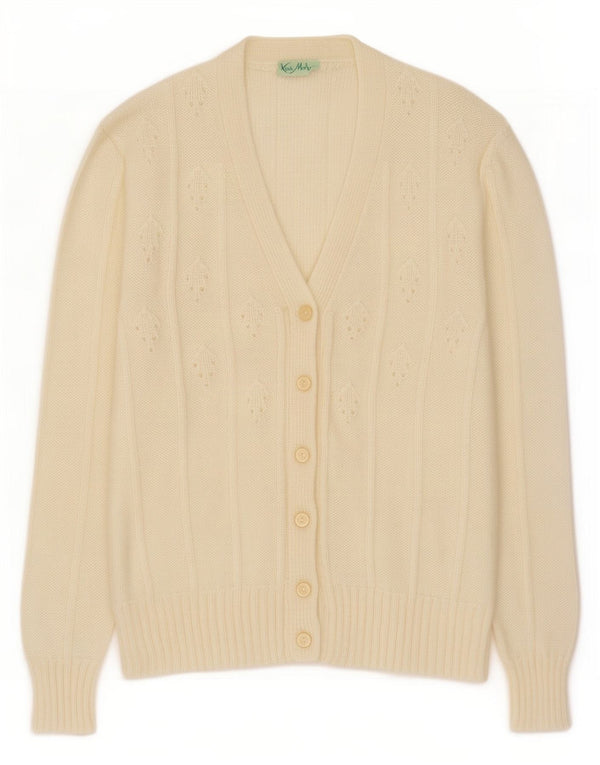 Pulover Cardigan Vintage pentru Damă UK 14 Medium Mohair alb