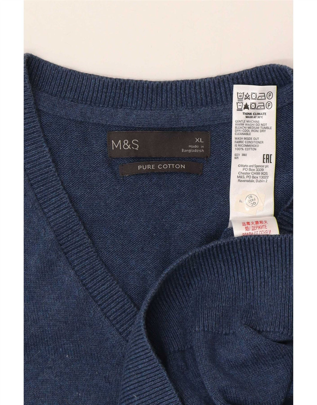 Vestă pentru bărbați Marks & Spencer, XL, bumbac bleumarin