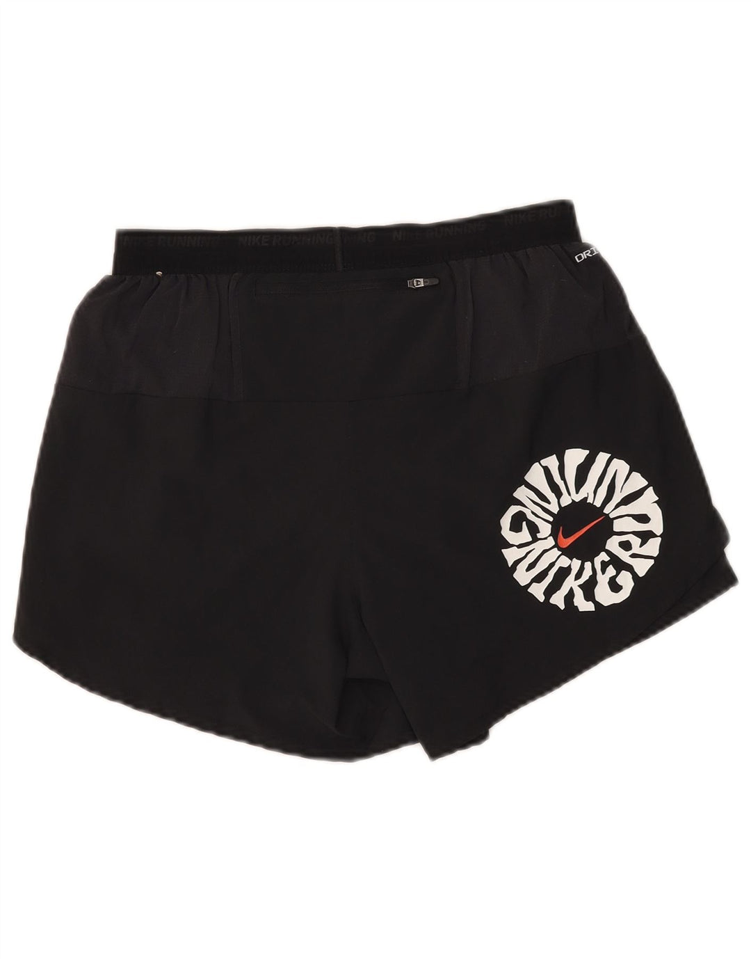 Pantaloni scurți sport Nike Dri Fit Graphic pentru femei UK 14 Poliester mediu negru