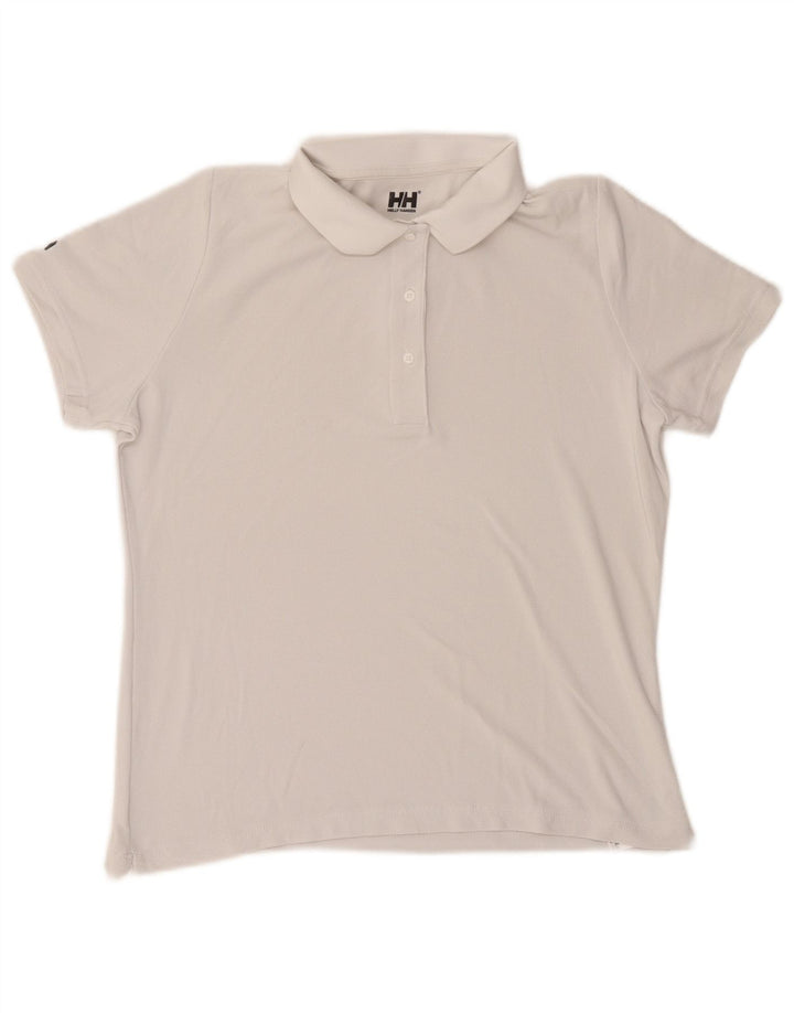 Helly Hansen Tricou polo obișnuit pentru femei UK 14 Poliamidă albă medie