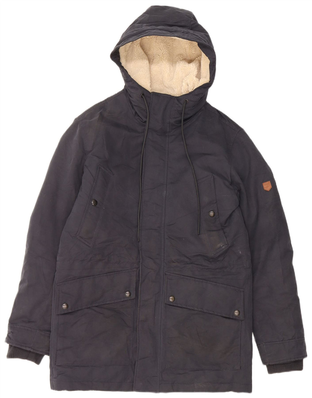 Jack & Jones Jachetă Parka cu glugă pentru bărbați UK 36 Poliester bleumarin mic